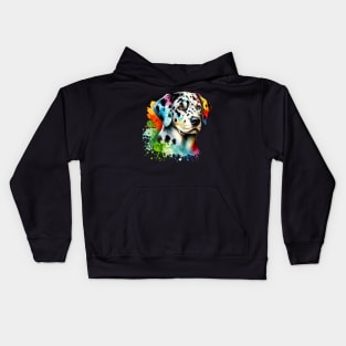 Watercolor Catahoula Leopard Kids Hoodie